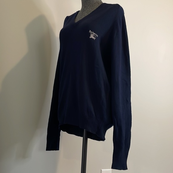 BURBERRY 100% pure lambswool sweater navy blue - Picture 5 of 8